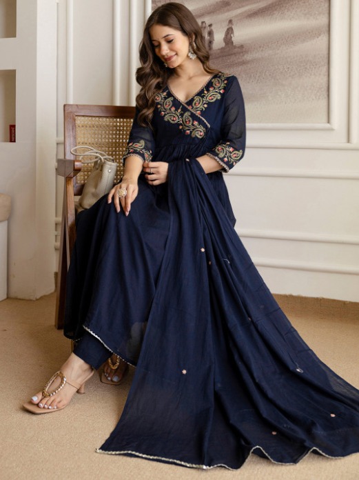 Blue churidar set