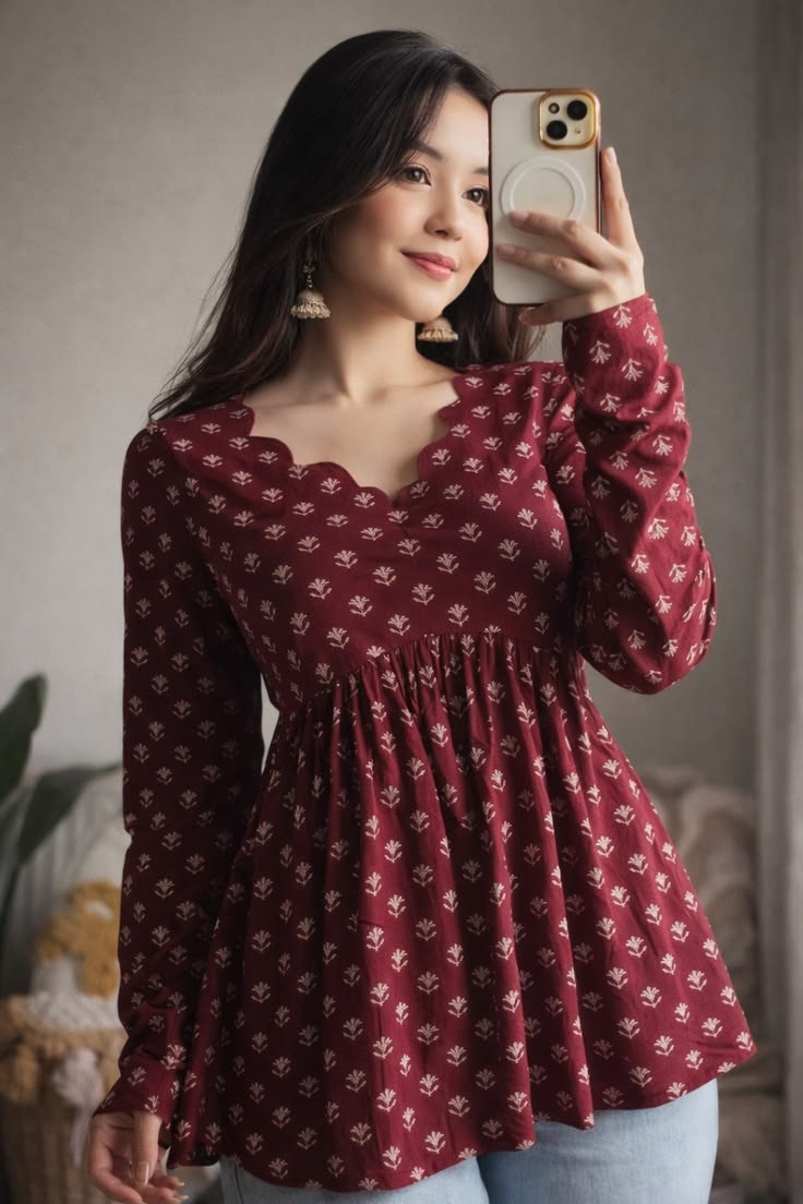 Maroon Short Kurti