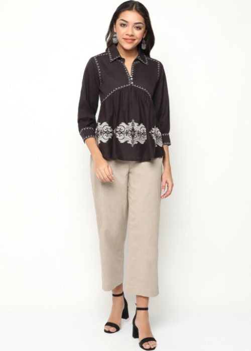 Brown and white coordset